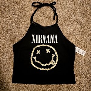 Womens Nirvana Halter Top Crop Top Size Large
